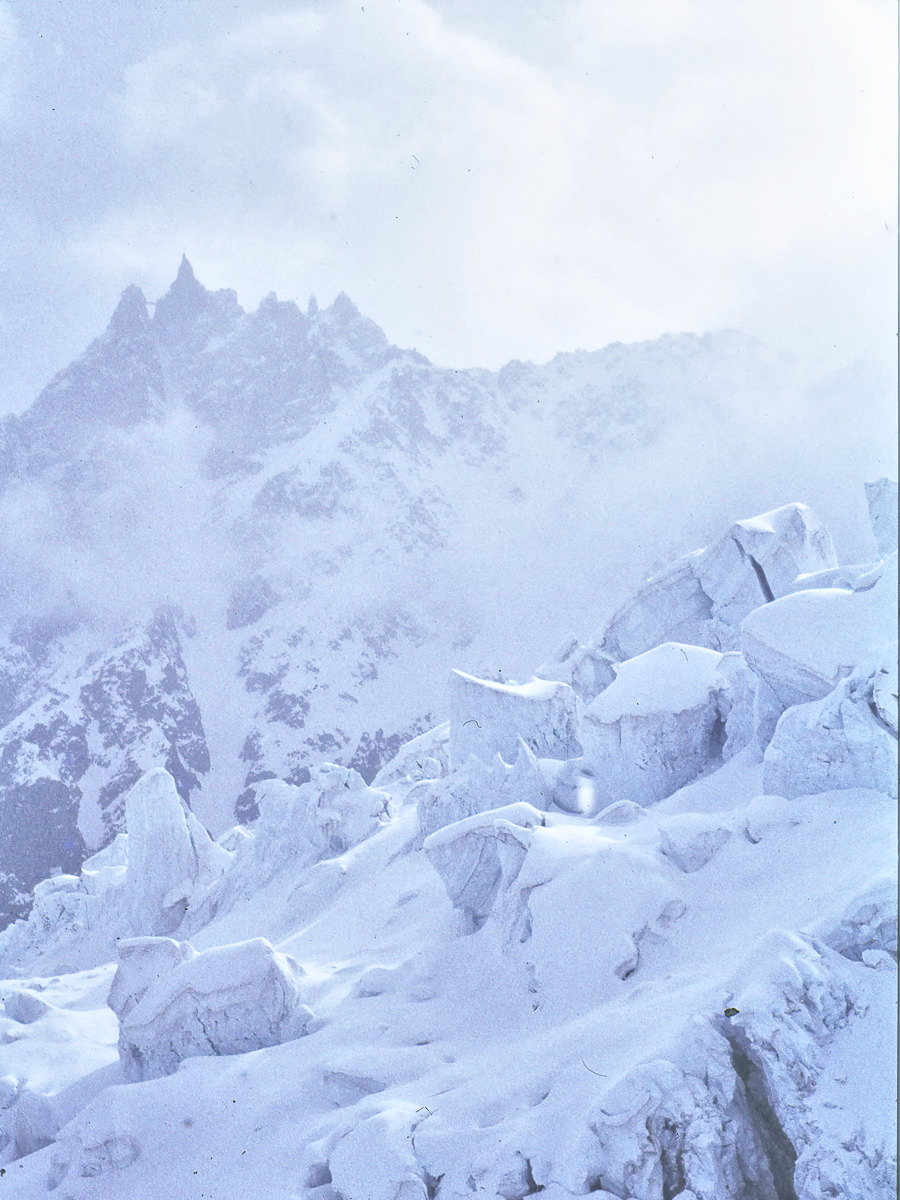 Auguille du Midi vom Bosson Gletscher auf dem Weg zur Grands Mulets Hütte